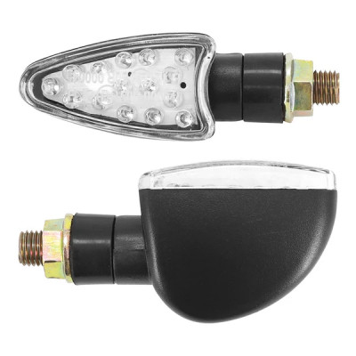 Clignotant adaptable 15 leds base ABS transparent-noir homologué CE