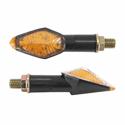 Clignotants à led adaptable homologués CE base ABS transparent-noir