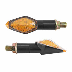 Clignotants à led adaptable homologués CE base ABS transparent-noir