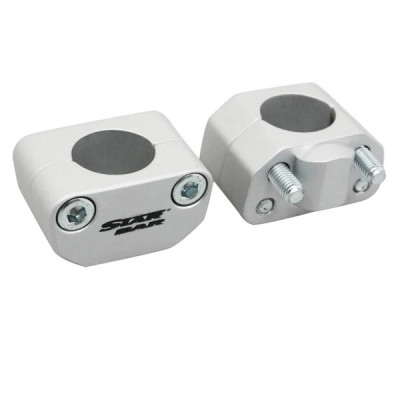 Pontet de guidon adaptable alu diamètre 28,6mm argent (x2)
