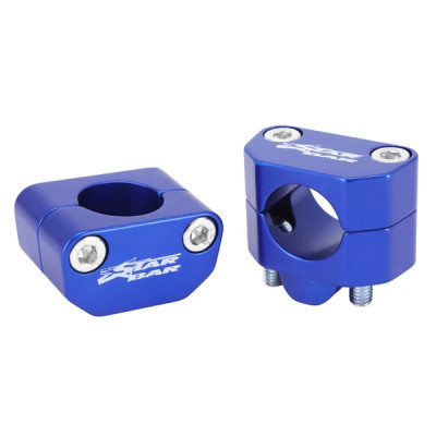 Pontet de guidon adaptable universel aluminium diamètre 28,6mm bleu (x2)
