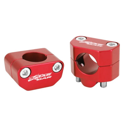 Pontet de guidon adaptable alu 28,6mm rouge (x2)