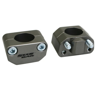 Pontet de guidon adaptable en aluminium diamètre 28,6 mm titane (x2)