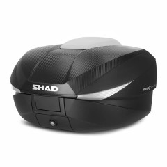 Top case Shad expandable 58L noir-carbone avec platine - contenance 2 casques intégraux (ref D0B58206)