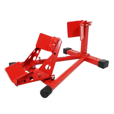 Bloque-cale étau de roue moto avant adaptable auto-bloquant acier rouge 16 à 21