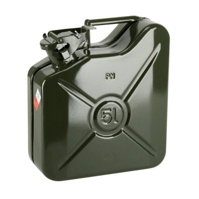 Jerrycan-bidon essence-carburant Pressol métal armée vert 5L homologué TUV-EN
