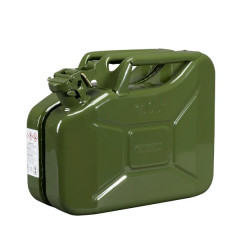 Jerrycan-bidon essence-carburant Pressol métal armée vert 10L homologué TUV-EN