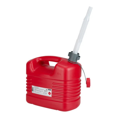 Jerrycan-bidon essence Pressol en polyéthylène rouge avec bec flexible 10L