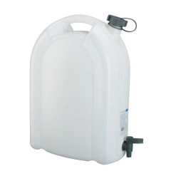 Jerrycan-bidon eau Pressol polyethylene transparent avec bouchon et robinet 20l