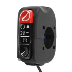 Commodo moto Domino droit avec fil 1m (fonctions start et stop)