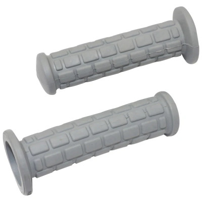 Revêtement poignée adaptable gris long 130 mm pour mobylette Peugeot / MBK (paire)
