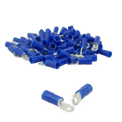 Cosse électrique adaptable pré-isolée oeillet diamètre 3mm bleue pour section fil 1 à 2.5mm² (vendu au sachet de 50 pièces)