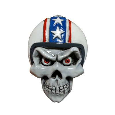 Autocollant Lethal Threat 3D Skull Helmet Blanc