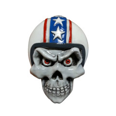 Autocollant Lethal Threat 3D Skull Helmet Blanc