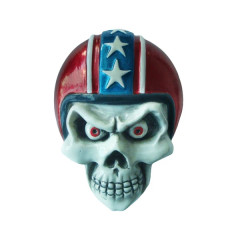 Autocollant Lethal Threat 3D Skull Helmet Rouge