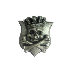 Autocollant Lethal Threat 3D Skull Argent