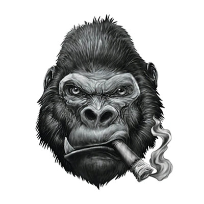 Autocollant Lethal Threat mini vilain gorille cigare 60x80mm