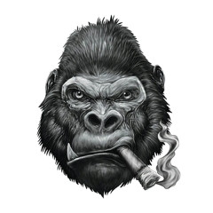 Autocollant Lethal Threat mini vilain gorille cigare 60x80mm