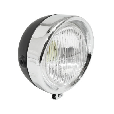 Phare-projecteur adaptable noir 130mm (ampoule BA15S) pour Peugeot 103 / MBK 51