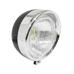 Phare-projecteur adaptable noir 130mm (ampoule BA15S) pour Peugeot 103 / MBK 51
