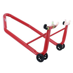 Lève-béquille stand moto arrière adaptable monobloc acier rouge tube diamètre 38mm charge maxi 295kg