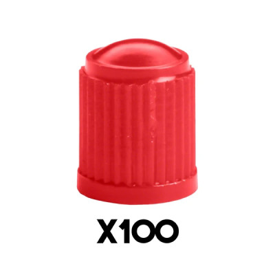 Bouchons de valve adaptable standard plastique rouge x100