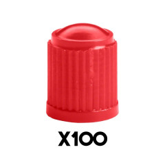 Bouchons de valve adaptable standard plastique rouge x100