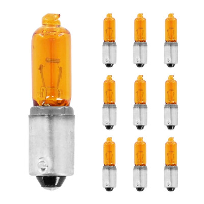 Ampoules halogène miniature Vicma H21W 12V 21W culot BAX9s norme E13-2D3 mini long ergots décalés orange (clignotant) (vendu par 10)