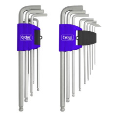 Clé allen adaptable jeu de 9 pièces 1,5 - 2 - 2,5 - 3 - 4 - 5 - 6 - 8 - 10mm