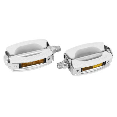 Pédale cyclo adaptable blanc x2 Solex/MBK/Peugeot 9-16