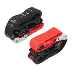 Sangle moto adaptable à boucle automatique avec crochet-mousqueton noir-rouge 38mm x 2,1m (resistance 550kg)