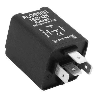Centrale clignotante Flosser 12V-21W 4 fiches-bornes pour clignotant à ampoule + LEDs