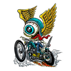 Autocollant Lethal Threat mini flying eyeball biker 60x80mm