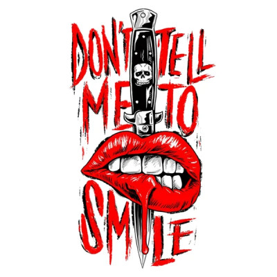 Autocollant Lethal Threat mini no smiles 60x80mm