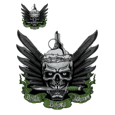 Autocollant Lethal Threat mini death before dishonor 60x80mm