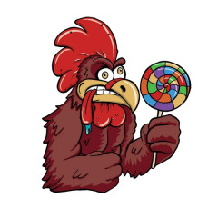 Autocollant Lethal Threat mini coq sucker 60x80mm