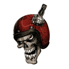 Autocollant Lethal Threat mini whiskey biker skull (60x80mm)