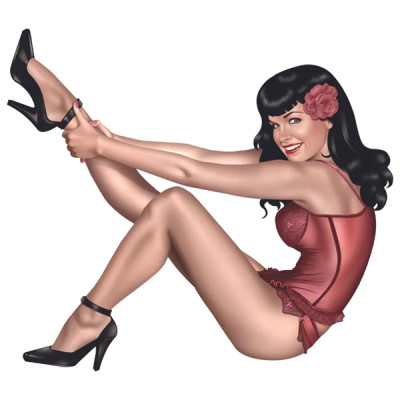 Autocollant Lethal Threat mini classic pin up girl 60x80mm