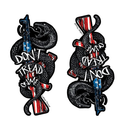 Autocollant Lethal Threat 60x80mm Don't Tread On Me