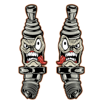 Autocollant Lethal Threat mini sparky plugs 60x80mm