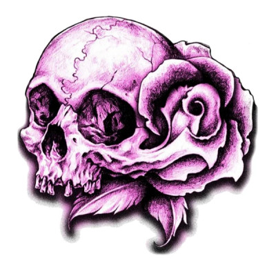 Autocollant Lethal Threat mini purple skull 60x80mm