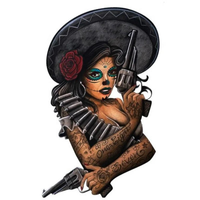 Autocollant Lethal Threat mini bandido girl 60x80mm