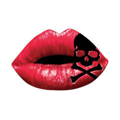 Autocollant Lethal Threat mini crossbone lips 60x80mm