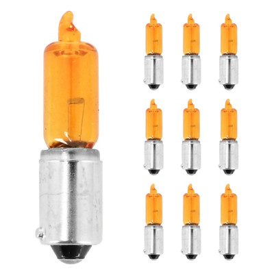 Ampoules halogène miniature adaptable H21W 12V 21W culot BAX9s mini long ergots décalés orange (clignotant) x10