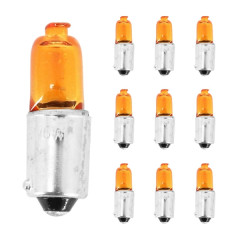 Ampoules halogène miniature adaptable H6W 12V 6W culot BAX9s témoin ergots décalés orange (feu de position) boîte de 10