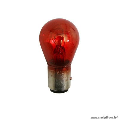 Ampoule Piaggio 12V 21-5W rouge pour scooter 50-125 Fly, 125-250 Carnaby, Porter -640753-
