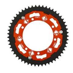 Couronne 05 Conti 428 53 dents D110 fix 3x2 couleur rouge pour mécaboîte Sherco Enduro/SM 2003 et après