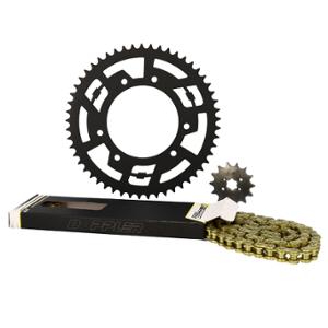 Kit chaîne Doppler acier 420 14x53 dents D102 pour mécaboite Senda DRD/Racing/RCR après 2011