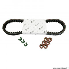 Kit transmission Piaggio origine (courroie, galets, guides) - Référence 1R000447 - Véhicules : 300 MP3 2011-2018, Yourban 2011-2018, X7 2008+, Vespa GTS 2010+, Gilera 250-300 Nexus 2010+, Aprilia 250-300 Atlantic, SR-Max 2011+
