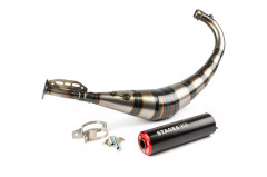 Pot Stage6 Passage Bas CNC Noir/Rouge pour AM6/Derbi Senda